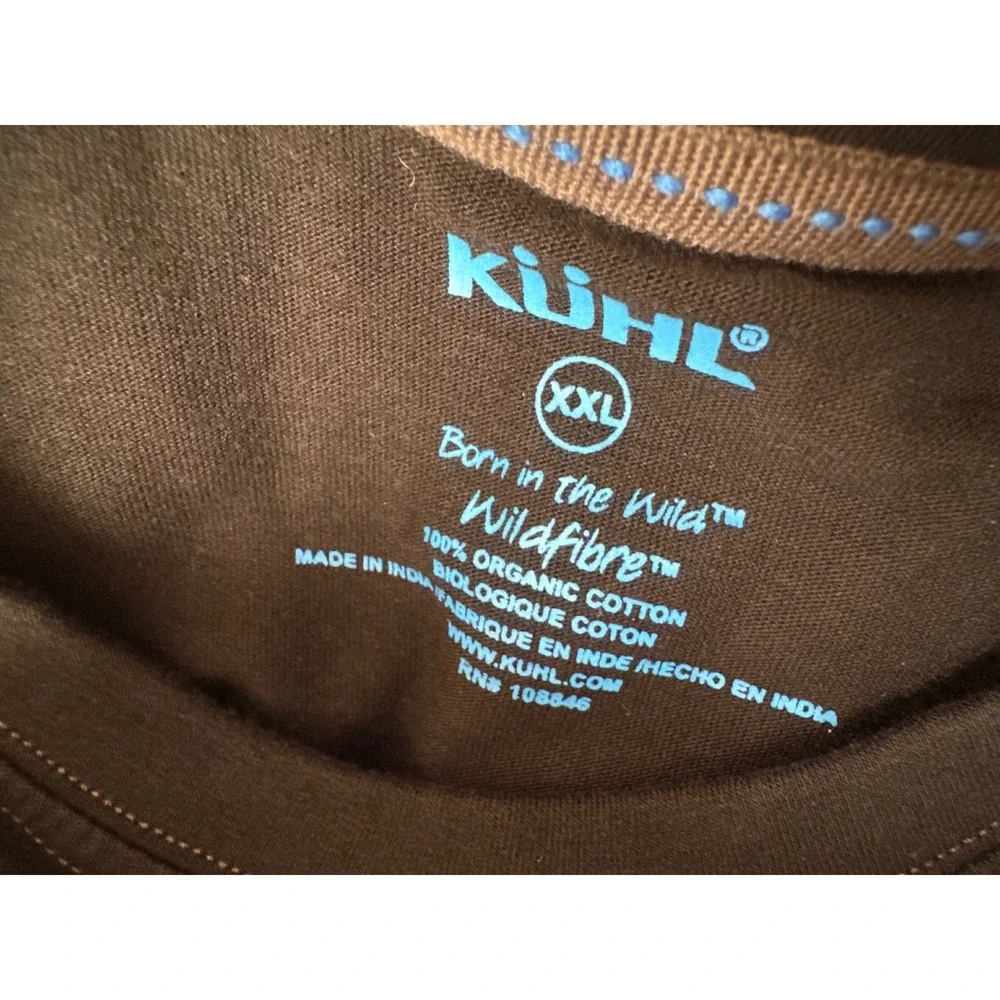 Kuhl Mens XXL Wildfibre Organic Cotton Graphic Tee Black Short Sleeve Shirt - Picture 3 of 7